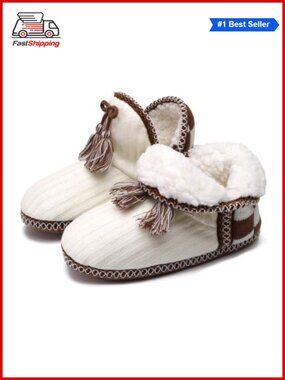✨ Knit Faux-Cashmere Quilted Ankle Boot Slippers Cozy House Booties Women's